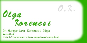 olga korencsi business card